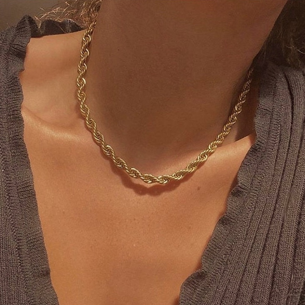 5mm 18” Gold Plated Rope Chain Necklace